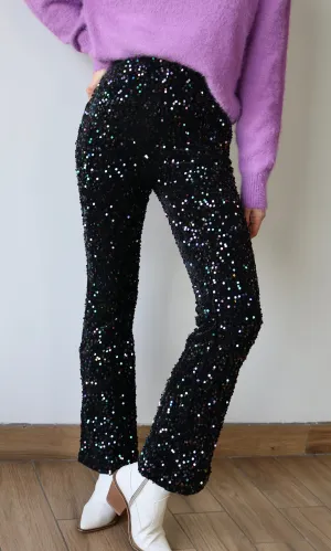 Veltet Sequence Lined Straight Pants