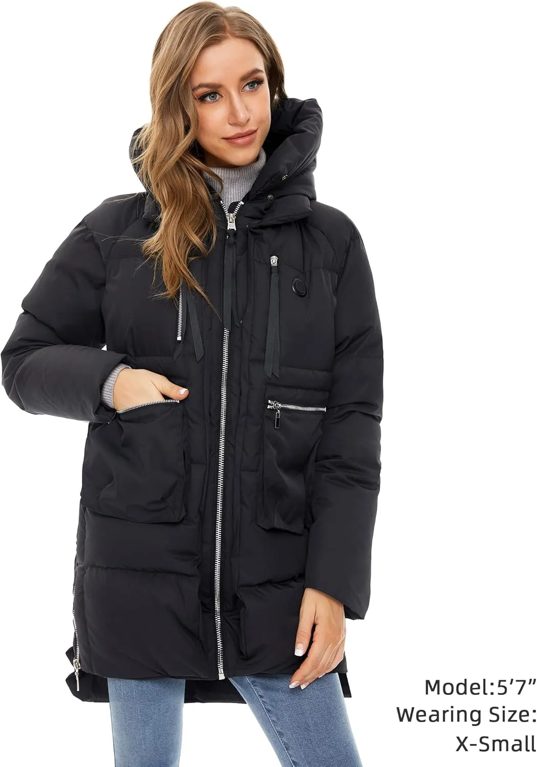 Venustas Women's Heated Jacket with 90% Down Insulation 5 Heating Zones, Thickened Heated Coat for Women (Battery included)