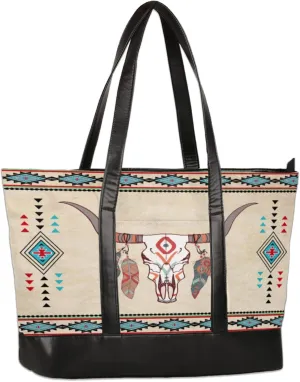 Vintage Sheep Feathers Laptop Tote Bag for Women Lightweight Work Purse with Multiple Compartments Fits 13-15.6 Inch Laptop Tablet Shoulder Bag for Office Travel Daily Use