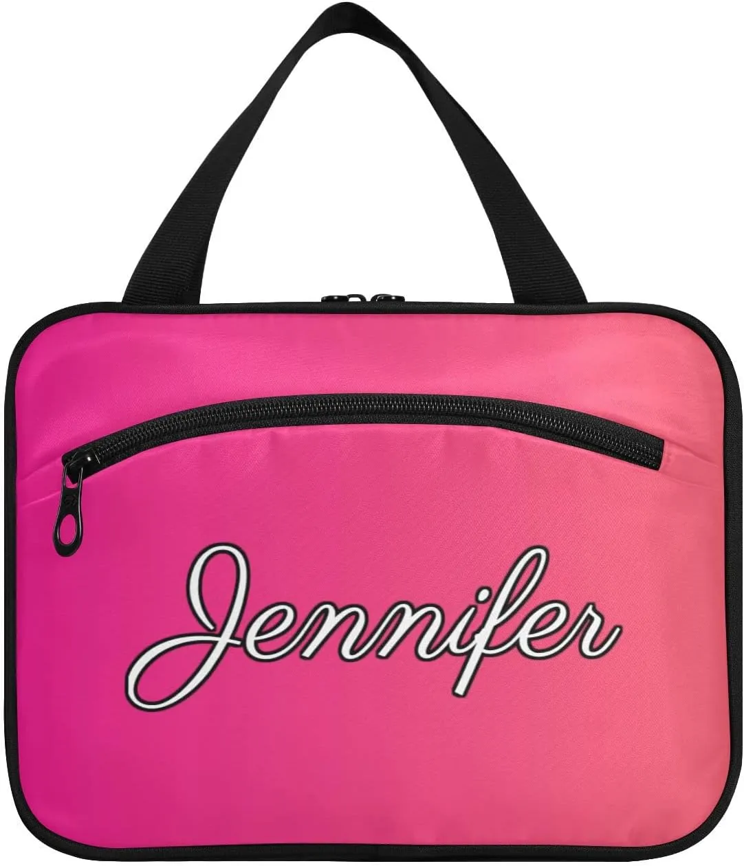 Vnurnrn Custom Pink Gradient Travel Toiletry Bag for Women Men Hanging Makeup Bag Portable Cosmetic Organizer Makeup Organizer for Cruise Essentials Gifts Daily Use