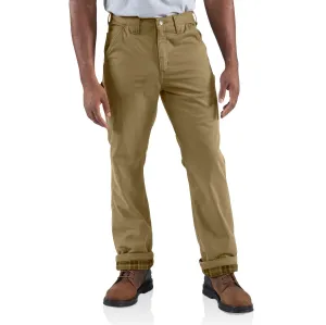 Washed-Twill Dungaree/Flannel Lined Pant