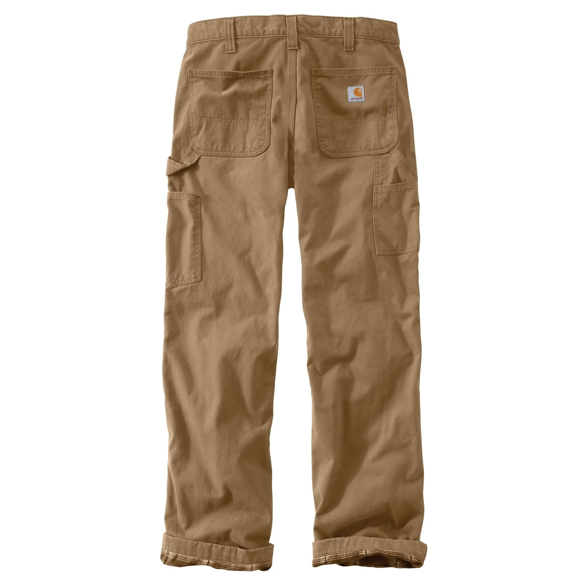 Washed-Twill Dungaree/Flannel Lined Pant