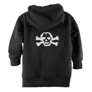 White Scribble Skull Front Zipper Baby Hoodie