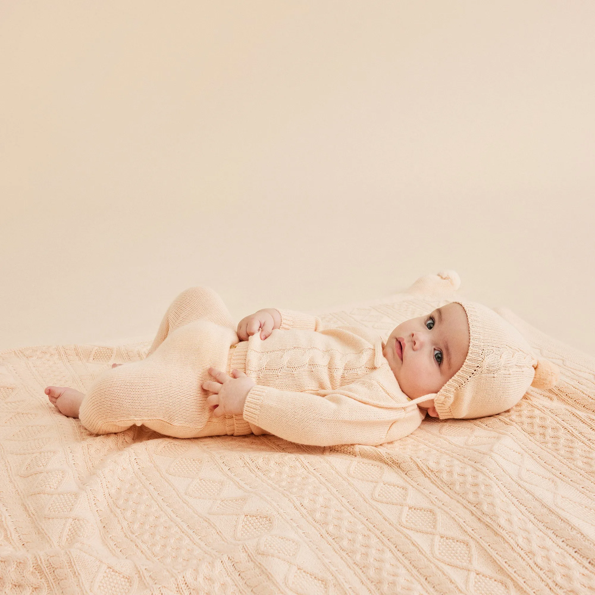 Wilson and Frenchy Knitted Mini Cable Jumper - Blush