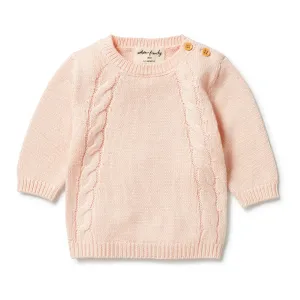Wilson and Frenchy Knitted Mini Cable Jumper - Blush