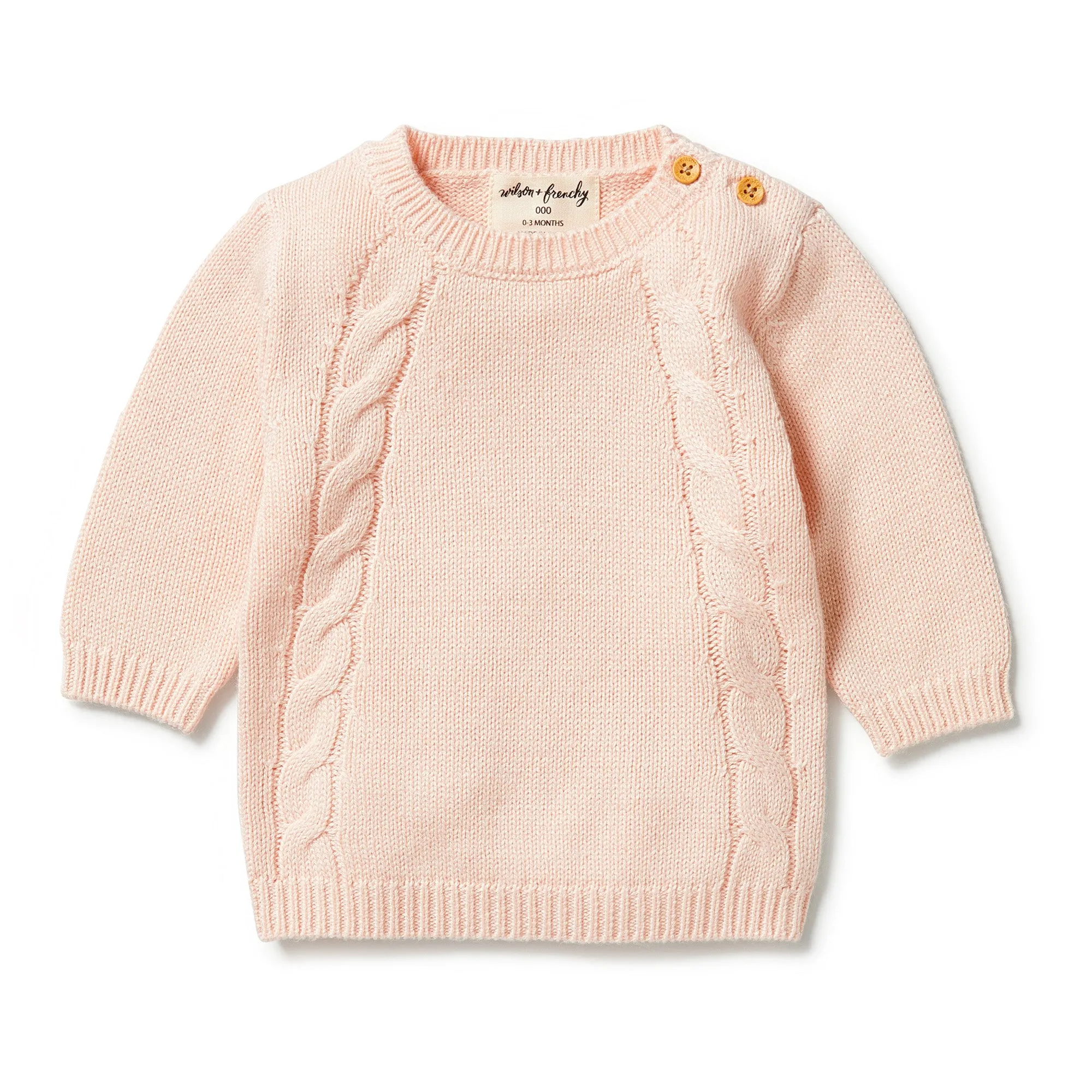Wilson and Frenchy Knitted Mini Cable Jumper - Blush