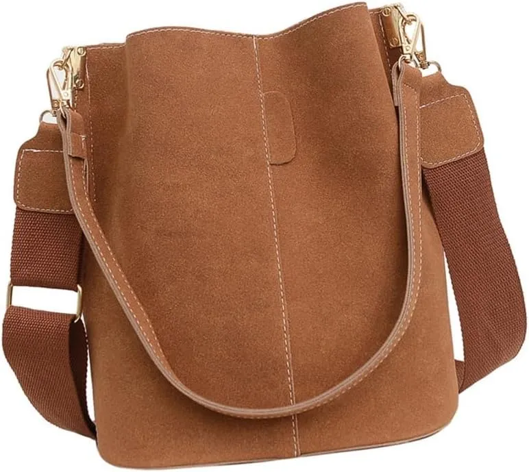 Women Bucket Bag Autumn Winter Shoulder Bag Handbag Casual Crossbody Bag Retro Messenger Bag for Travel Daily Use
