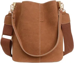 Women Bucket Bag Autumn Winter Shoulder Bag Handbag Casual Crossbody Bag Retro Messenger Bag for Travel Daily Use