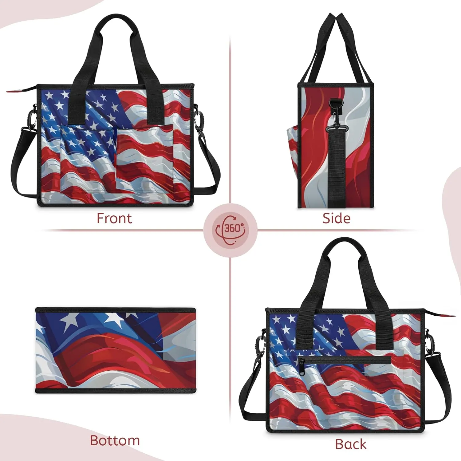 Women Fashion Tote Bag Wallet Shoulder Bags Set 3PCS Top Handle Satchel Purse Large Zippered Handbag Daily Use