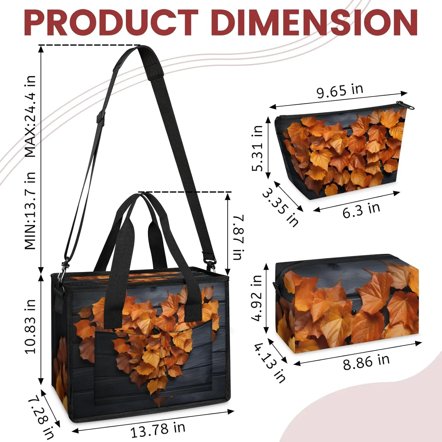 Women Fashion Tote Bag Wallet Shoulder Bags Set 3PCS Top Handle Satchel Purse Large Zippered Handbag Daily Use