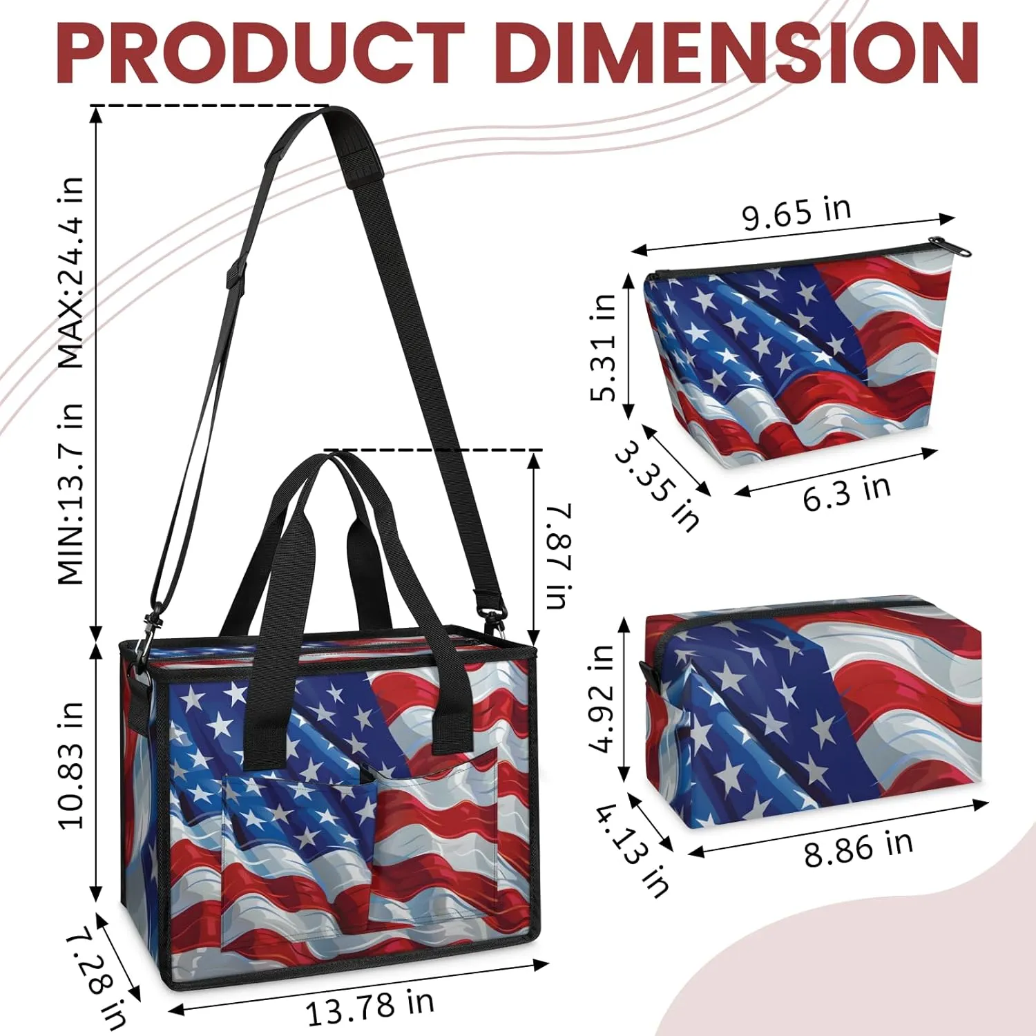 Women Fashion Tote Bag Wallet Shoulder Bags Set 3PCS Top Handle Satchel Purse Large Zippered Handbag Daily Use
