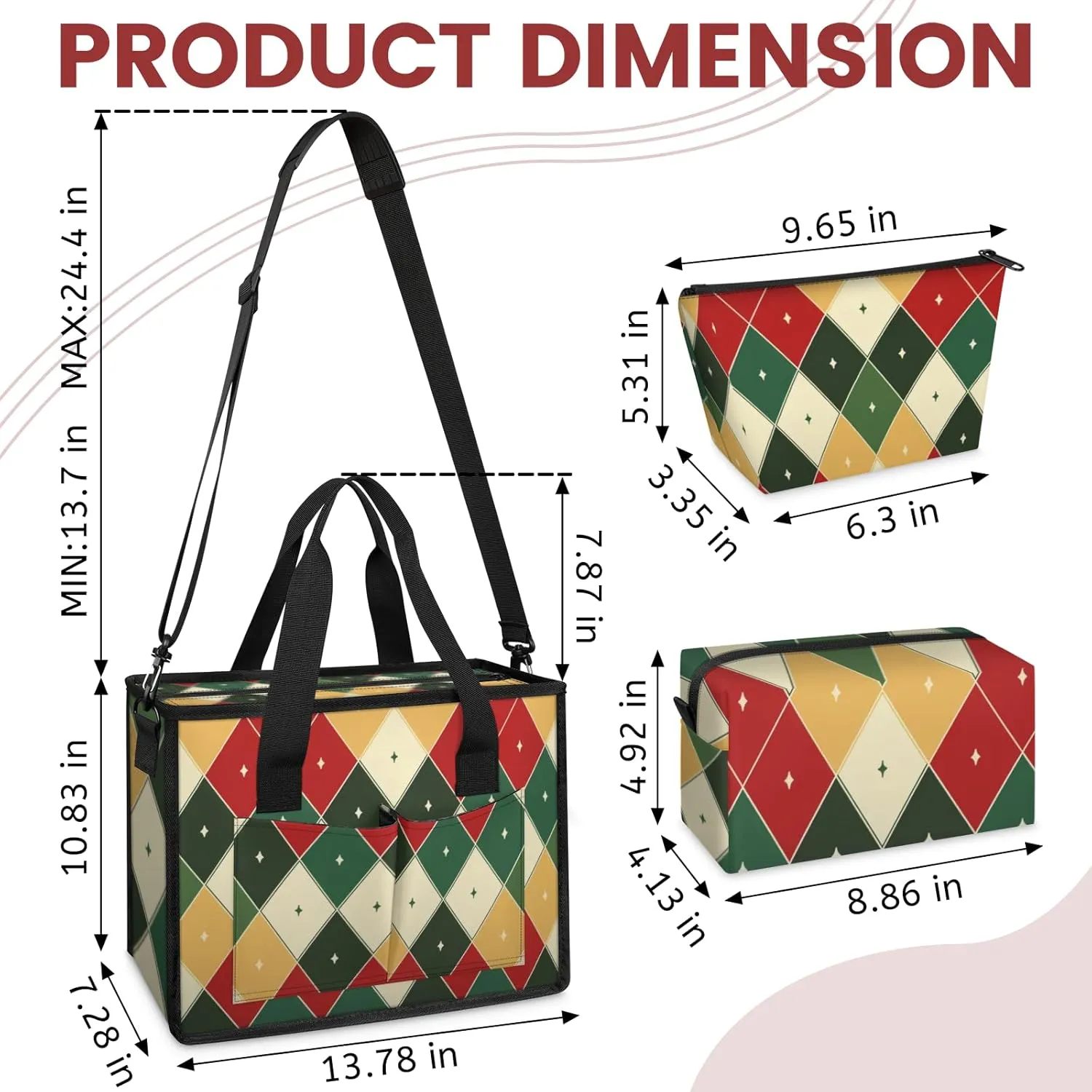 Women Fashion Tote Bag Wallet Shoulder Bags Set 3PCS Top Handle Satchel Purse Large Zippered Handbag Daily Use