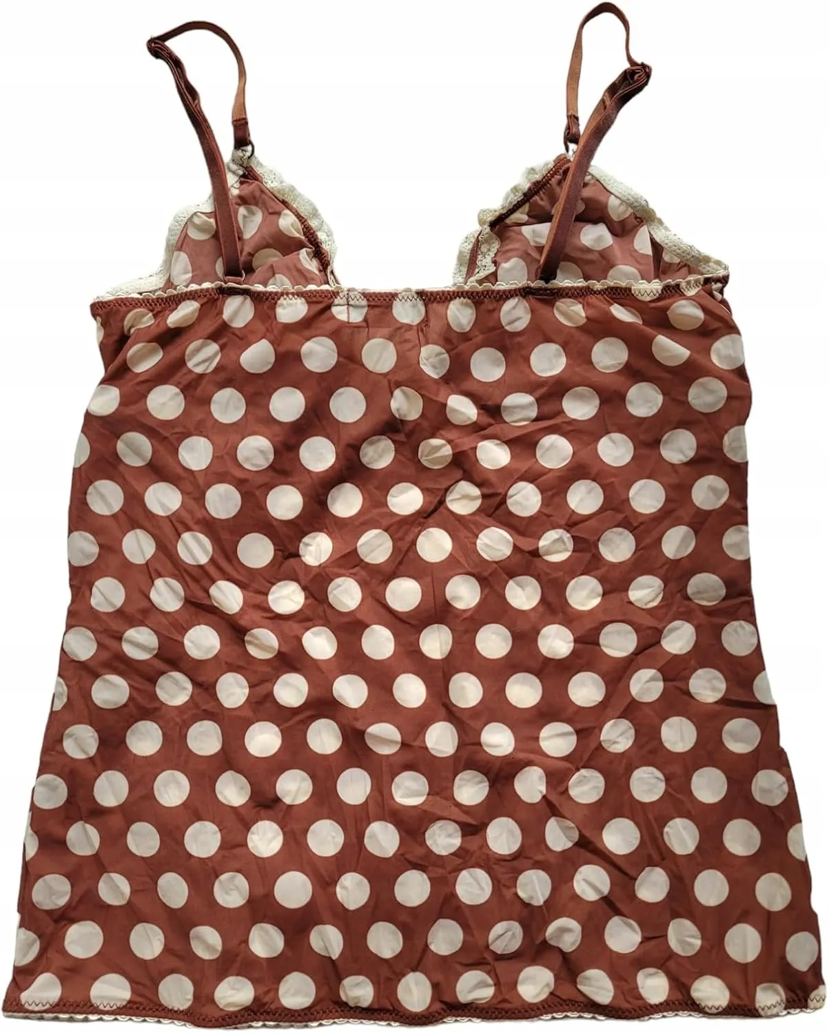 Women Y2k Polka Dot Cami Top Lace Trim V Neck Spaghetti Strap Camisole Dots Print Aesthetic Tank Tops