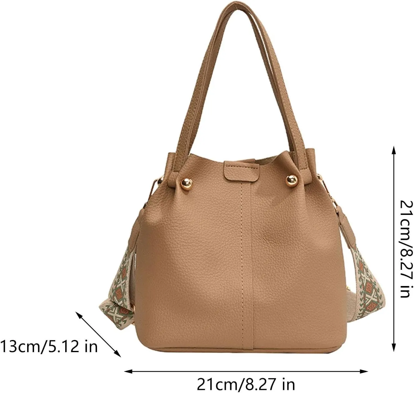 Women's Bucket Bag with Detachable Strap for Travel and Daily Use