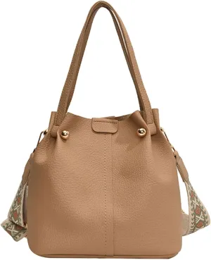 Women's Bucket Bag with Detachable Strap for Travel and Daily Use