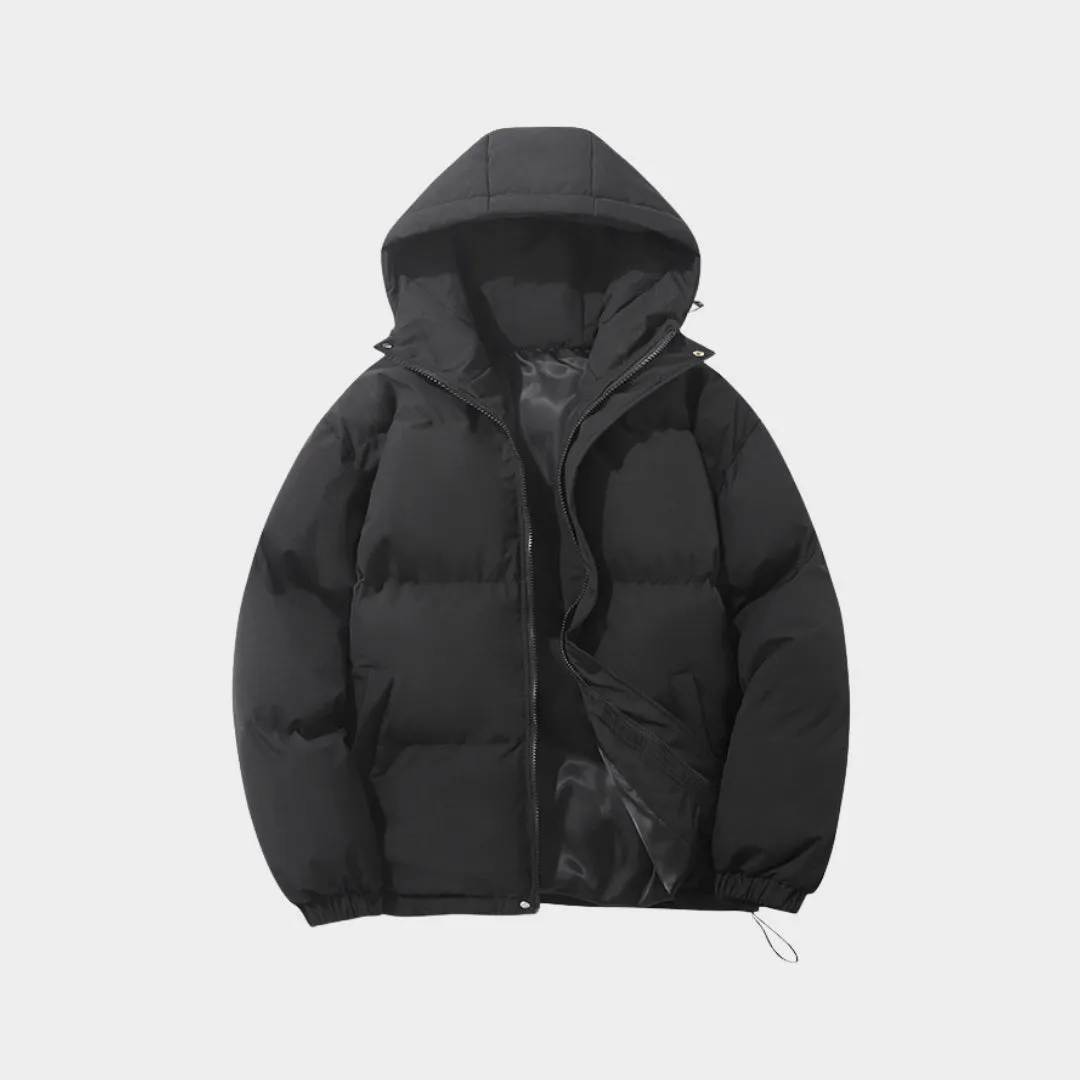Womens High Neck Hooded Puffer Jacket - Cotton Padded - Zipper Design - Warm Winter Coat - Multiple Colours