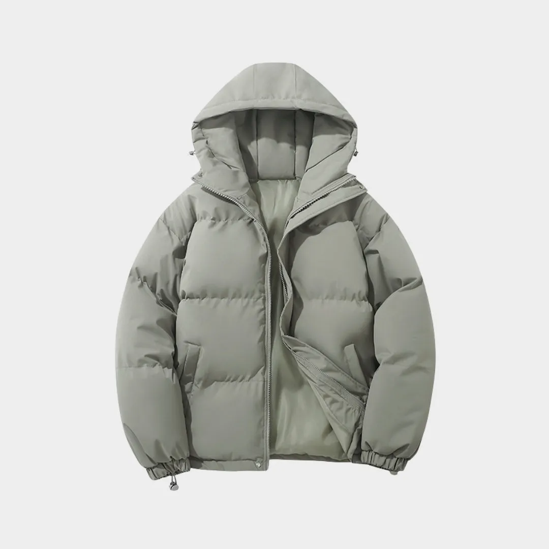 Womens High Neck Hooded Puffer Jacket - Cotton Padded - Zipper Design - Warm Winter Coat - Multiple Colours