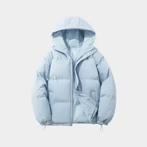 Womens High Neck Hooded Puffer Jacket - Cotton Padded - Zipper Design - Warm Winter Coat - Multiple Colours
