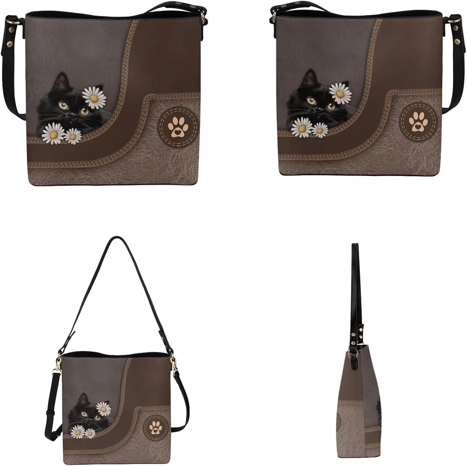 Women's Leather Waterproof Handbags and Purses for Daily Use