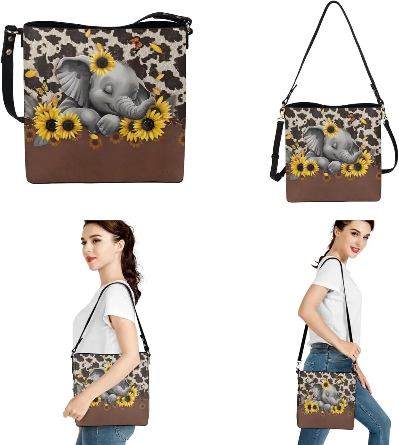 Women's Leather Waterproof Handbags and Purses for Daily Use