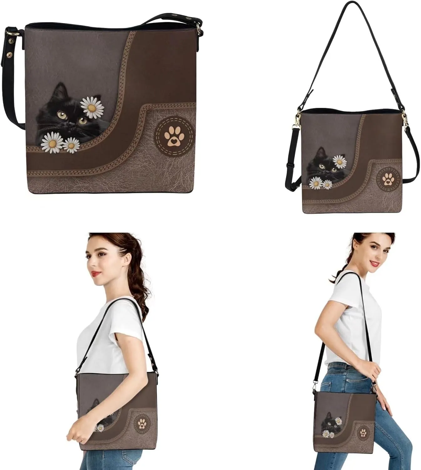 Women's Leather Waterproof Handbags and Purses for Daily Use