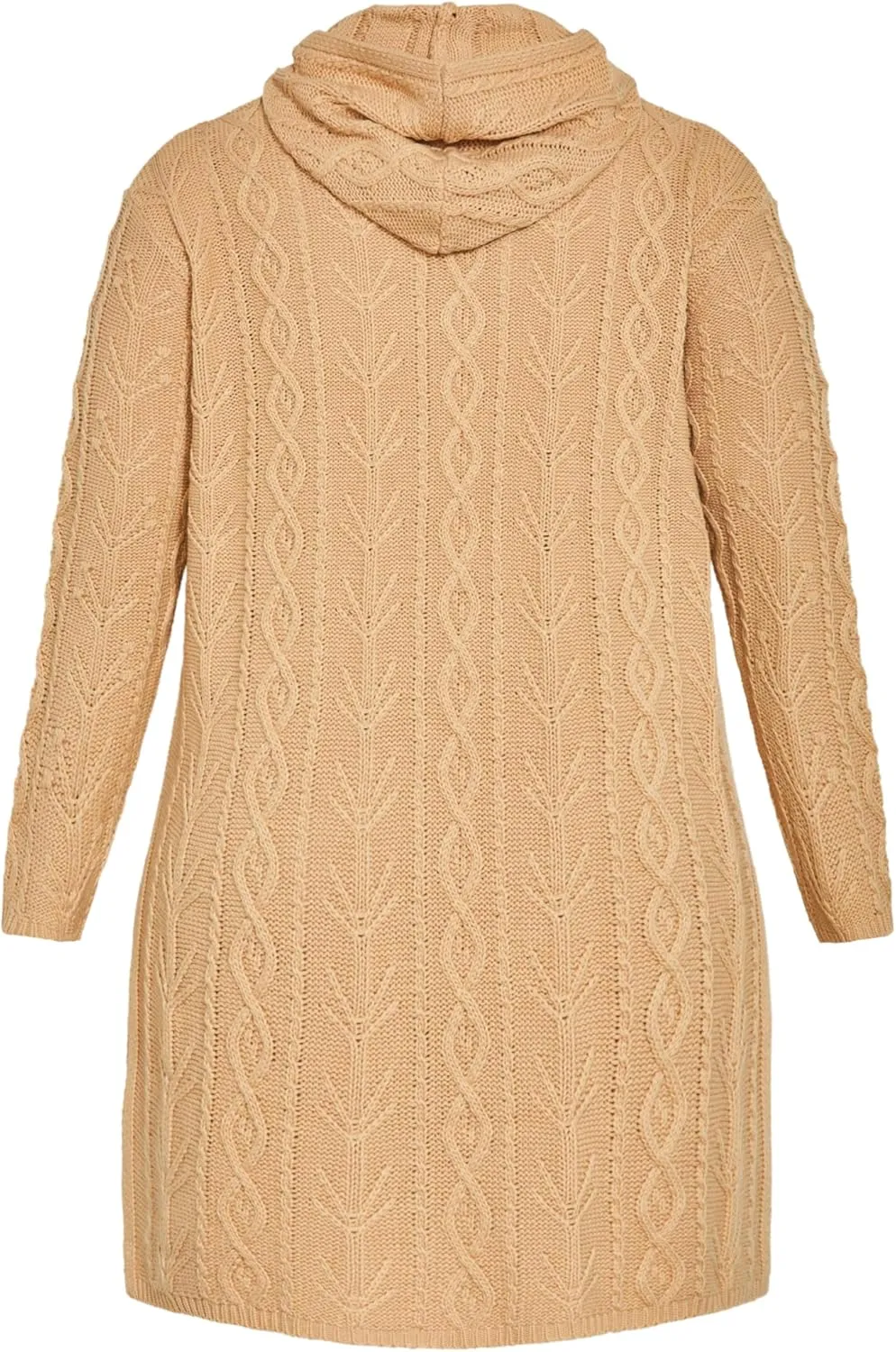 Women's Plus Size Camilla Cable Knit Hooded Cardigan