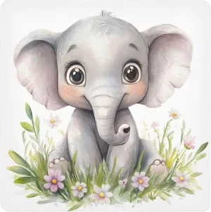xigua Cute Baby Elephant Self-Adhesive Magic Makeup Cloth Bag, Portable Protective Cosmetic Bag, Camera Lens Wrap for Travel, Gifts & Daily Use