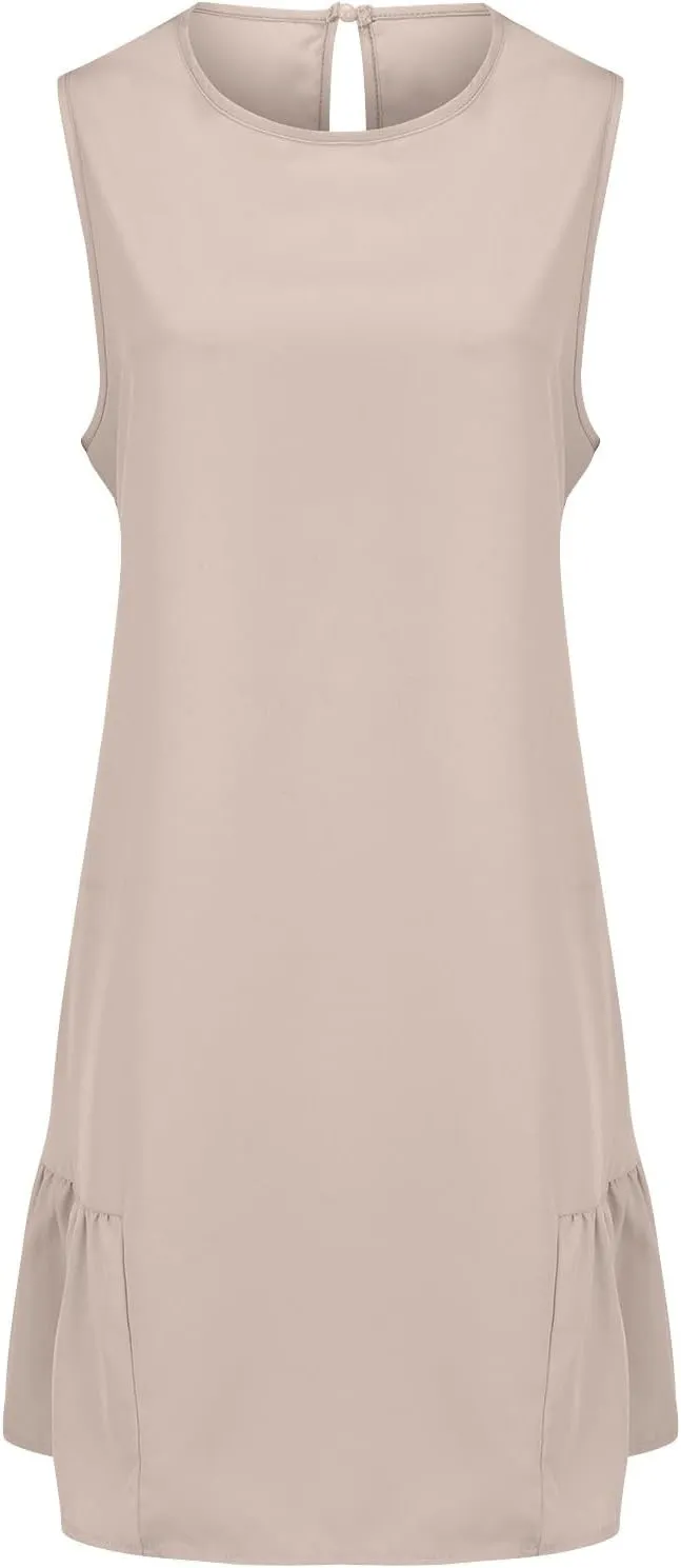XOWRTE Women's Summer Dresses Round Neck Sleeveless Tank Dress Casual A-Line Sundresses Beach Vacation Clothes Mini Dress