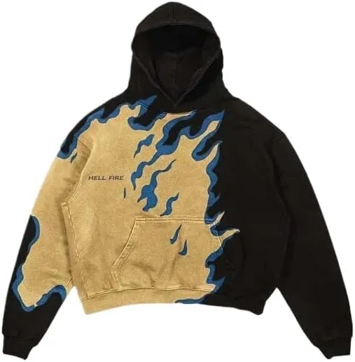 Y2K sweatshirt with hip-hop letter print oversized men's and women's hoodies, casual loose solid Gothic top