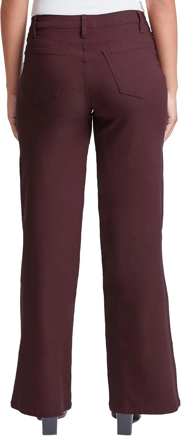 YMI Women's Hyperstretch Forever Color High Rise Wide Leg Pants
