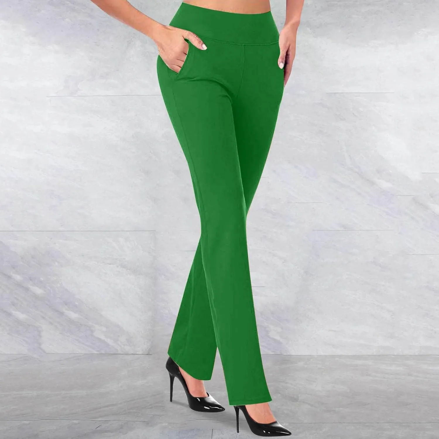 Yoga Pants for Women Butt Casual Work Pants Women High Waist Stretchy Trousers Pull On Slacks Fleeced Lined Yoga