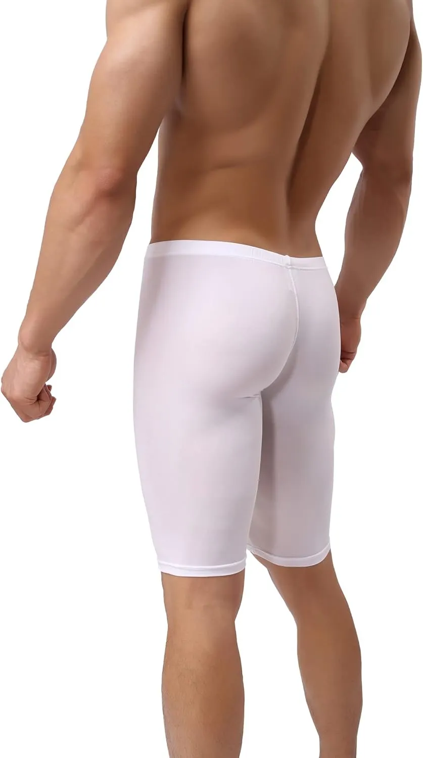 YUFEIDA Men's Compression Half Tights Leggings Sheer Swimwear Shorts Trunks Pant