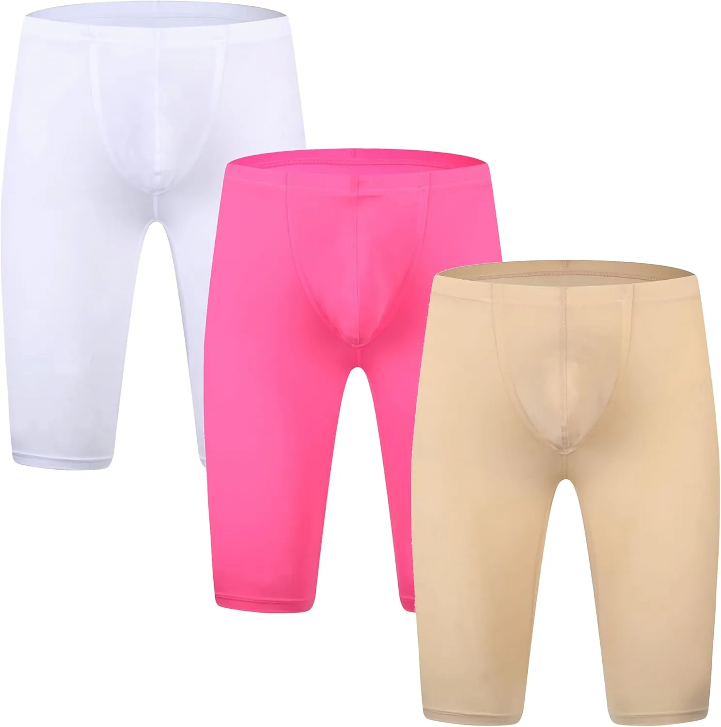 YUFEIDA Men's Compression Half Tights Leggings Sheer Swimwear Shorts Trunks Pant