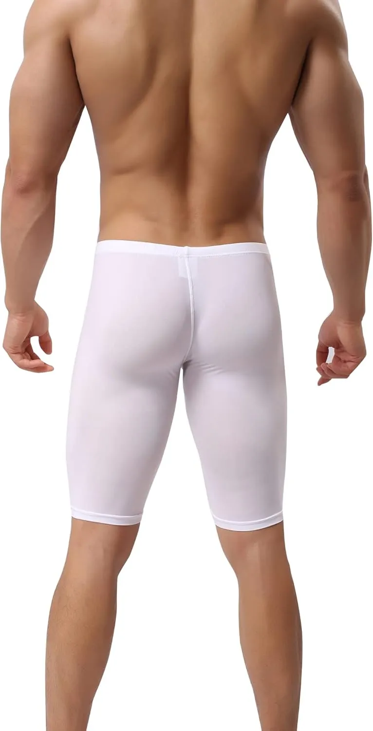 YUFEIDA Men's Compression Half Tights Leggings Sheer Swimwear Shorts Trunks Pant