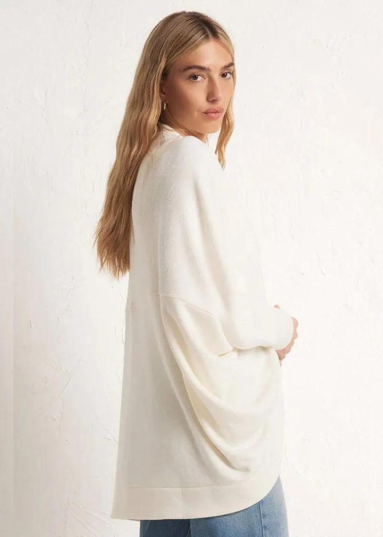 Z Supply Commuter Fleece Cardigan- Sandstone